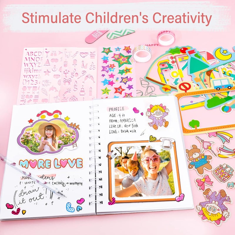 AURLIS DIY Journal Kit, Gifts for Girls Age of 8 9 10 11 12 13 Years Old and Up, Girls Journal Set for Teen Decorate Her Planner/Organizer Birthday Gift Cute Art Crafts Scrapbook Stationary Kit - Image 5